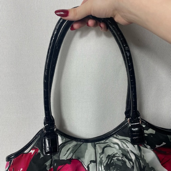 Rare BRIGHTON Floral Madison Rose Nylon Slouch Hobo Shoulder Bag - Picture 14 of 16